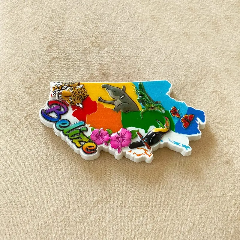 Belize City Latin American country map Home Refrigerator sticker Decorative magnet gift