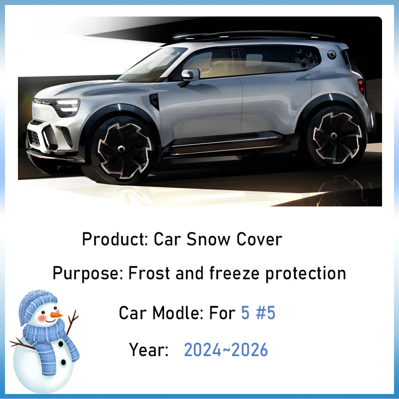 Autovizier voor Smart 5 # 5 2024 2025 2026 Outdoor Winter Antivries Anti Vorst Voorruit Sneeuw Cover Zonnescherm Accessoires