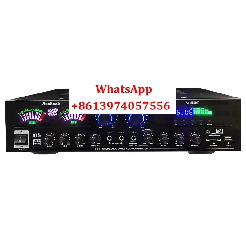 

5-channel amplifier for home use, high-power professional karaoke, digital USB card insertion, Bluetooth subwoofer