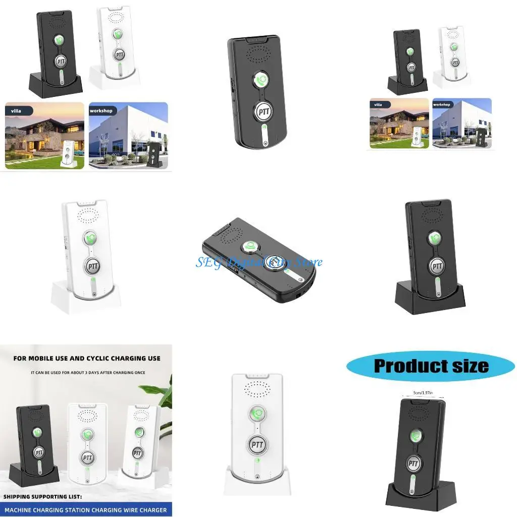 

U75B Home Wireless Intercom Systems Wireless Intercom Doorbells Portable Two Way Doorbells with Long Ranges Rechargeable Battery