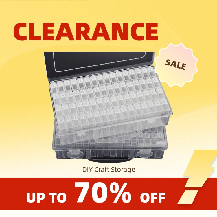 Clearance_1pc 32/40/42/48/56/64 スロットプラスチック収納ボックス、DIY ダイヤモンドペインティングビーズチャームジュエリーアクセサリーオーガナイザーボックス_C