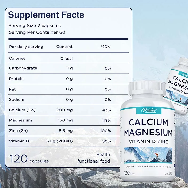 

Calcium Magnesium Vitamin D Zinc - Promotes Cell Growth, Helps Reduce Osteoporosis, Supports Joints & Bone Health, Immunity