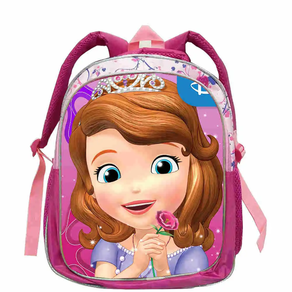 12.5inch Toddler Pink  Mochilas Child princess cartoon School Bag Kids Fashion princess sofia Backpack small Girls Baby Book bag