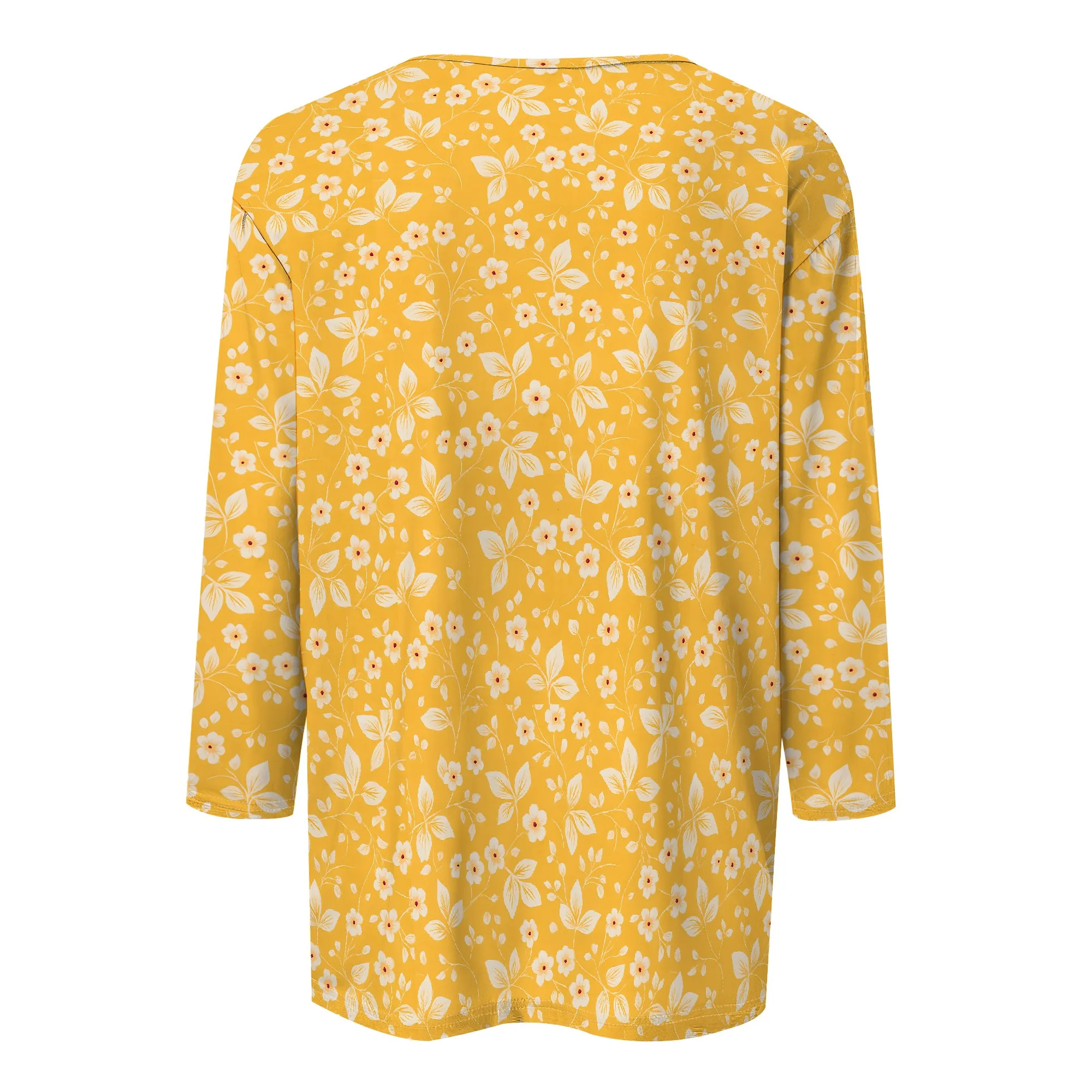 Womens 3/4 Sleeve V Neck T Shirts Summer Casual Tops Basic Tees