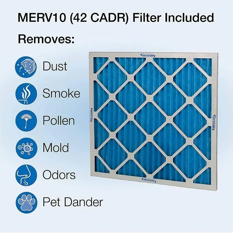 Box Fan and Air Purifier with Air Purification Filter To Purify The Air and Create A Cool Breeze