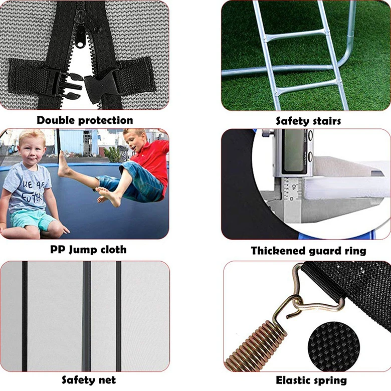 Trampoline d'extérieur solide et Stable pour enfants et adultes, approuvé par offre spéciale, avec filet fermé pour enfants