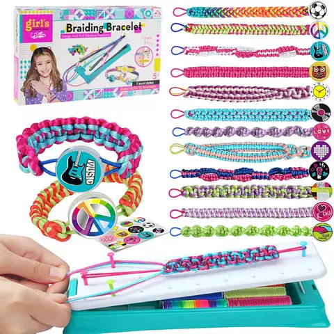 Kit de fabrication de bracelets d'amitié pour filles, kits artisanaux de bricolage, jouets, cadeaux d'anniversaire et de noël pour les fêtes et les activités de voyage