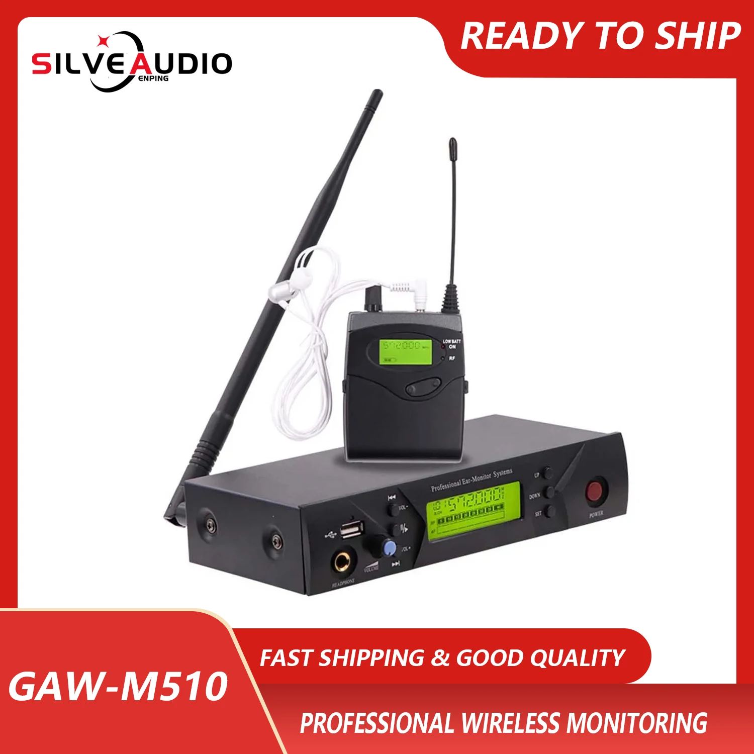 GAW-M510 профессиональный беспроводной мониторинг сцены в ушах, система мониторинга производительности наушников