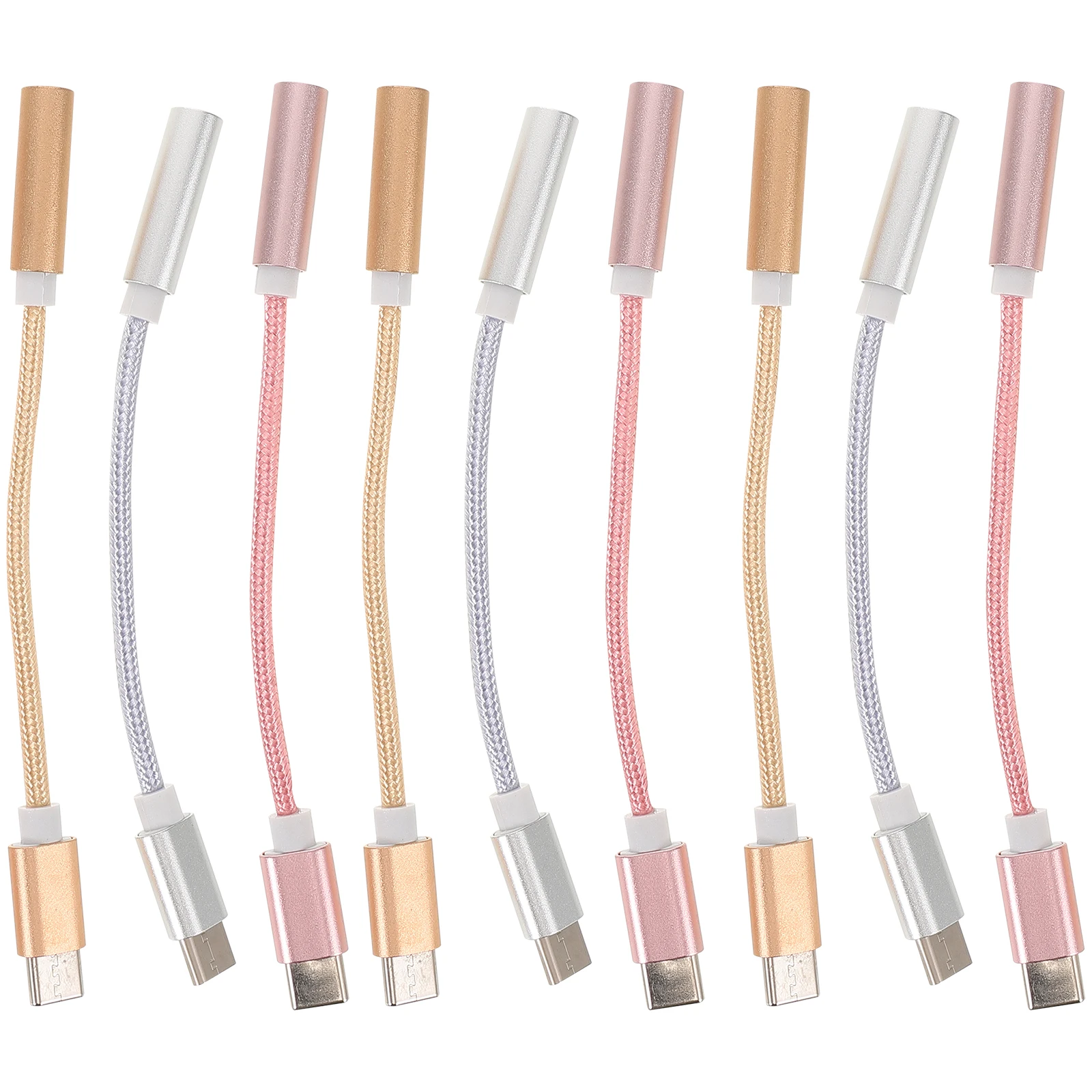 9Pcs Earphone Adapter USB C to 3.5mm Headphone Jack Converter Stable Compatibility for Smartphones Tablets Laptops Audio Adapter