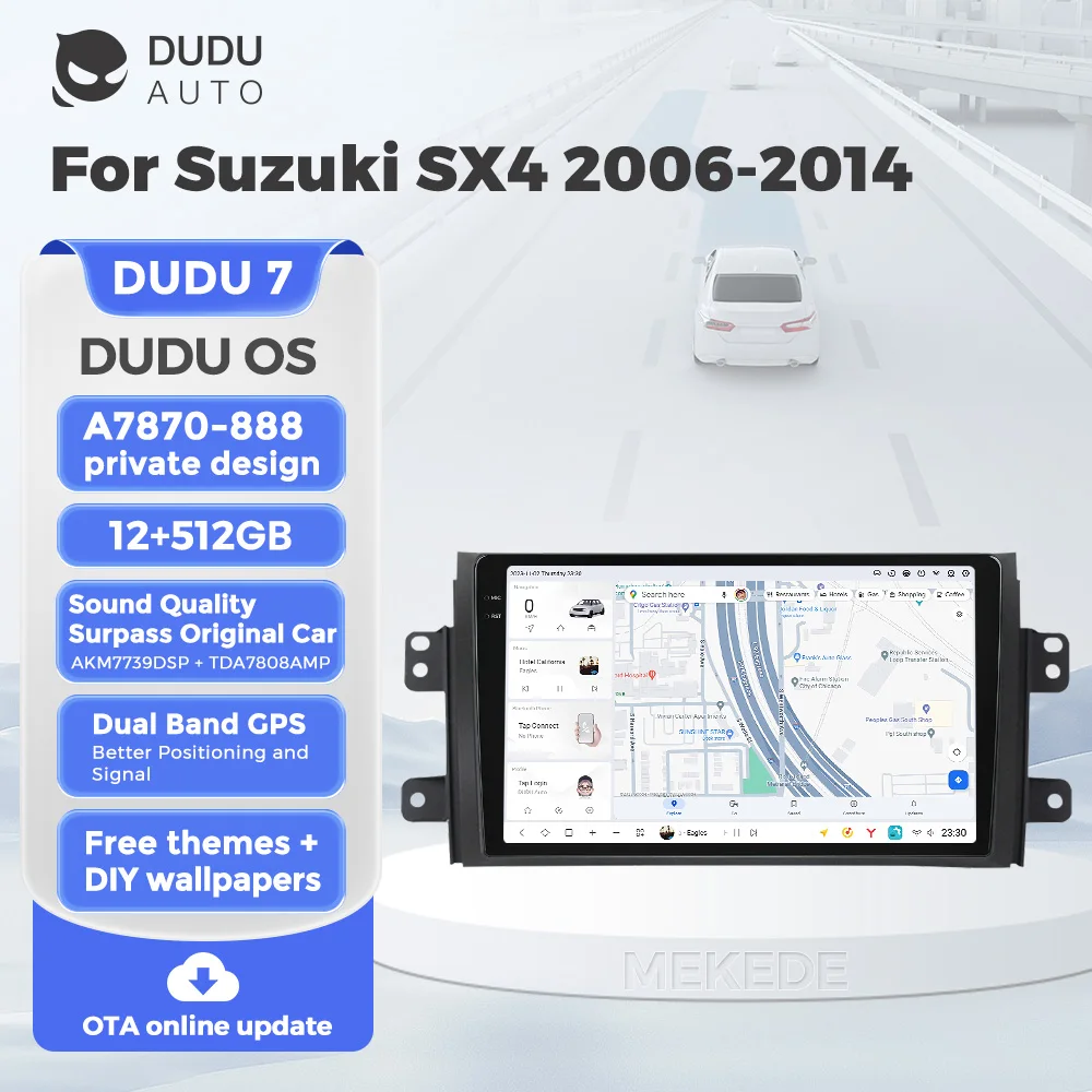 DUDU7 Android All In One Car Radio Auto Smart Systems For Suzuki SX4 2006-2013 Fiat Sedici 2005-2014