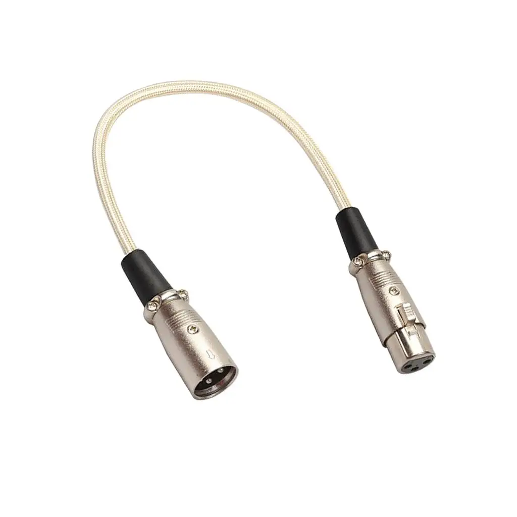 XLR kabel Stereo Audio mikrofon, kabel ekstensi pria ke wanita untuk Speaker 30cm