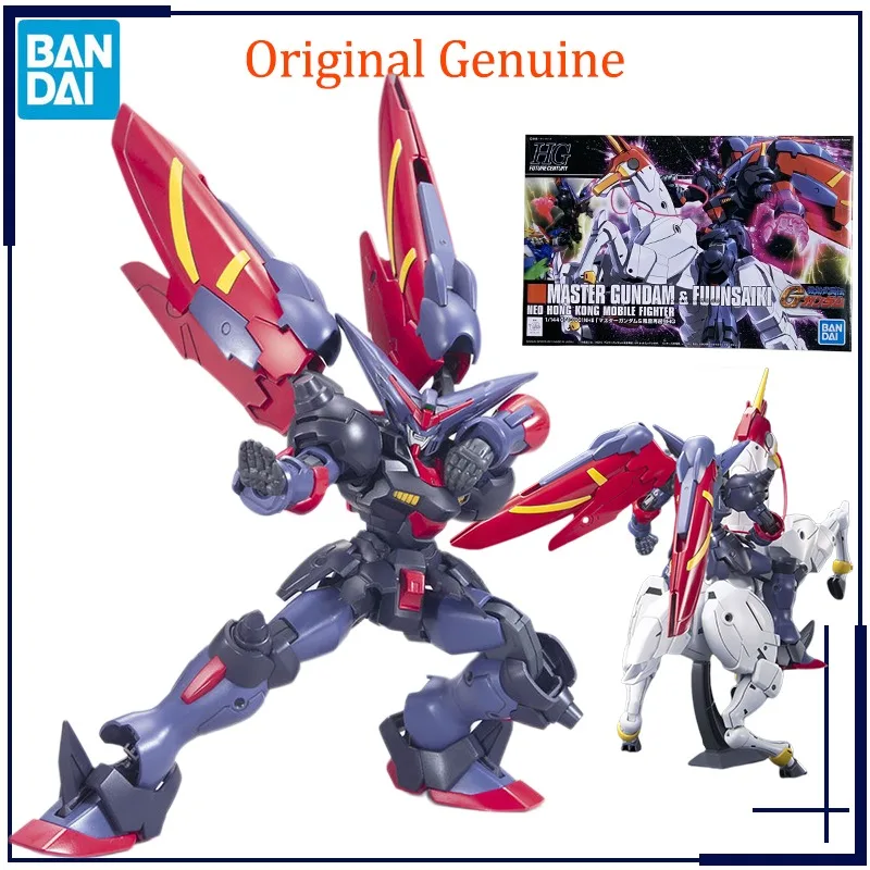 Original Genuine Bandai Anime MASTER GUNDAM & FUUNSAIKI HGFC 1:144 Assembly Model Toys Action Figure Gifts Collectible Ornaments