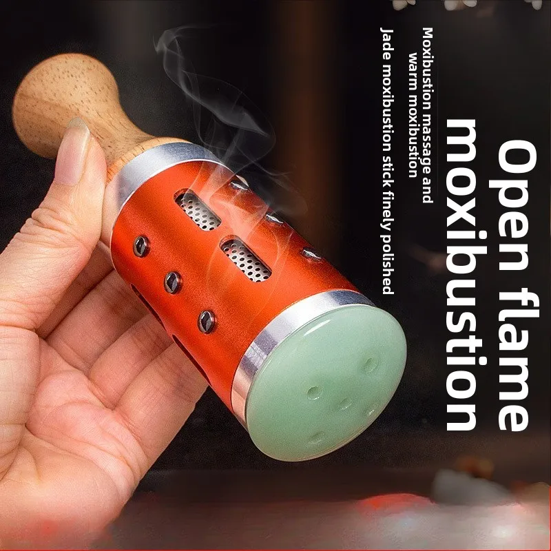 

Jade Moxibustion Scraping Massager Wormwood Burner Warm Body Massage Moxa Therapy Heating Acupressure Meridian Relieve Pain
