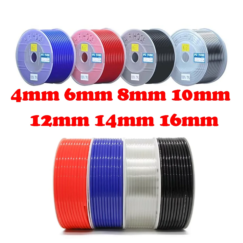 

10M/20M/50M/100M Pneumatic Components Air Hose 4mm 6mm 8mm 10mm 12mm Hose PU Polyurethane Air Compressor Tube