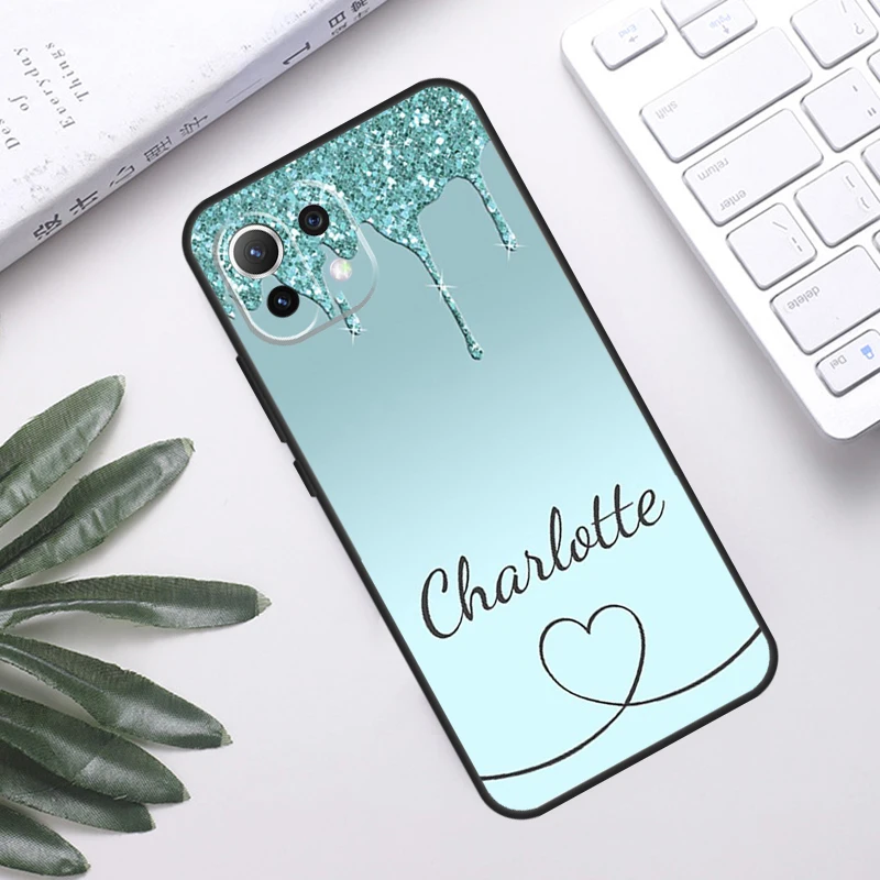 GEPERSONALISEERDE initialen naam gel gemarmerd Case Voor POCO F5 X3 X5 Pro F3 F4 GT M5s C40 Cover Voor Xiaomi 13 12 Lite 11T 12T Pro 12X