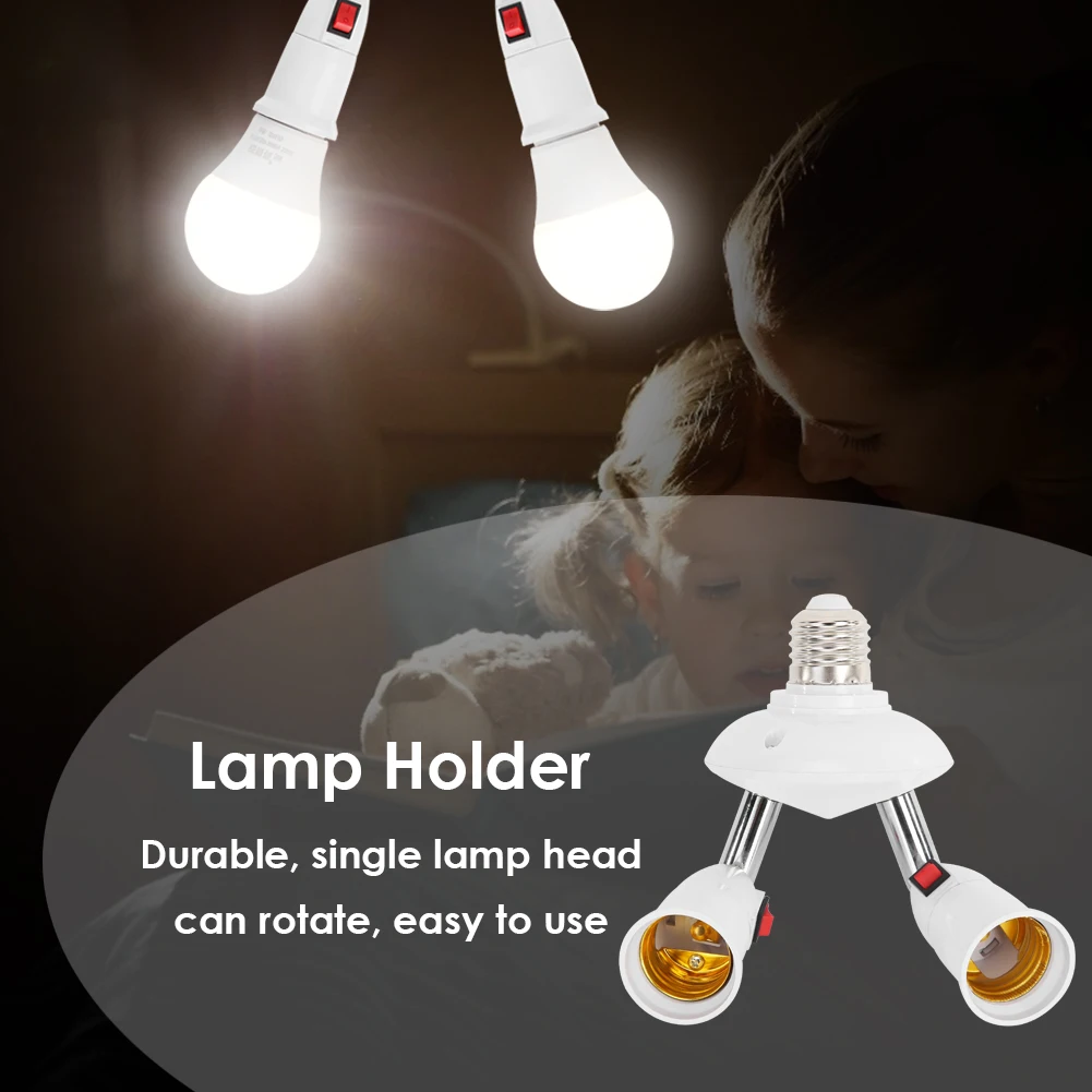 調整可能なe27ランプホルダー、ロータリーアダプター、コンバーター、LED電球ソケットベース