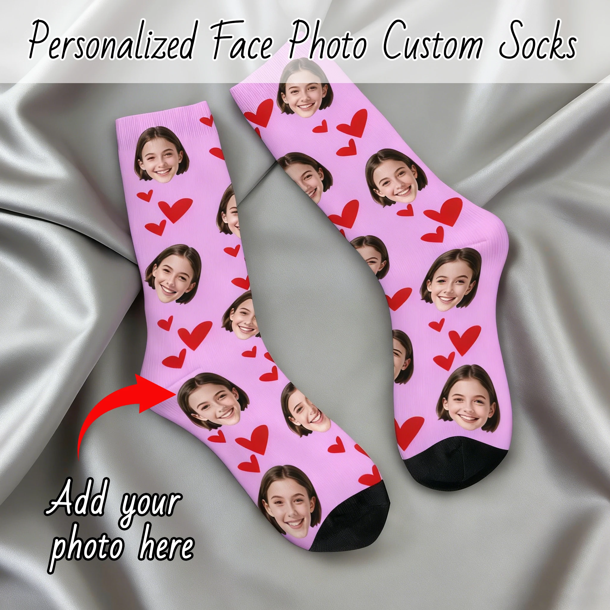 

Носки с индивидуальным дизайном лица, унисекс, забавные носки с персонализированным рисунком, подарок на День святого Валентина.