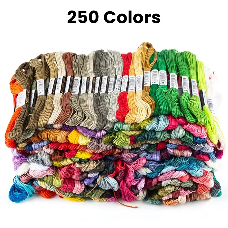 Cross Stitch Fixed Color Embroidery Line Hand-woven Embroidery Line DIY Color Embroidery Line Polyester Cotton Color Random Set