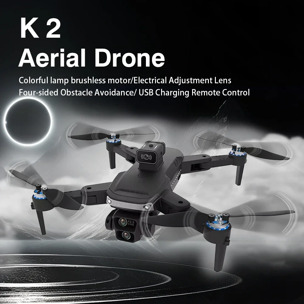 

2024 New K2 Mini Drone HD Dual Camera Aerial Photography Quadcopter Brushless Obstacle Avoidance Remote Control Dron Toys Gift