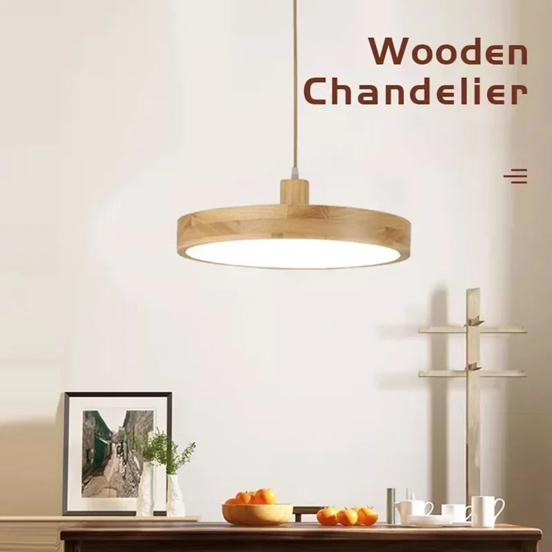 

modern Ultra-thin LED Wooden pendant lights for Living Room Bedroom chandeliers Wood Fixture Lamp Modern Acrylic Lampshade