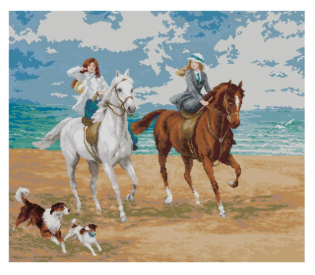 

Девушка верхом на лошади 18CT 16CT 14CT без печати, наборы для вышивки крестом высшего качества, вышивка, искусство, сделай сам, рукоделие ручной работы, домашний декор