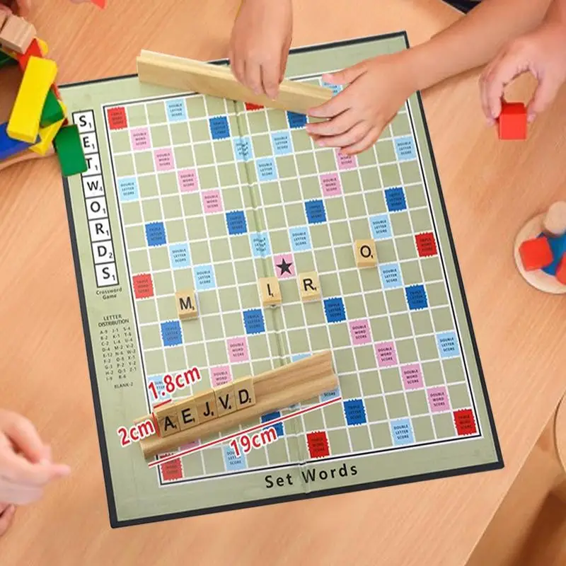 Words Leaning Board Chess Words Spelling Wooden Antique Chess Family Game Nights Joy Parent-Child Interaction Board Chess For