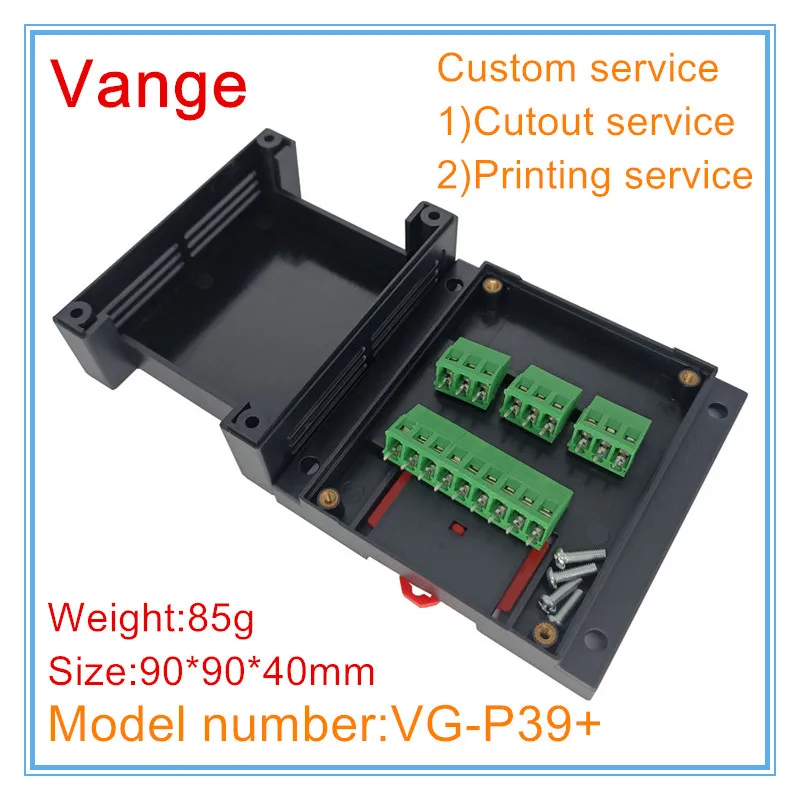 Vange terminal block PCB project box 90*90*40mm ABS plastic junction box PLC housing