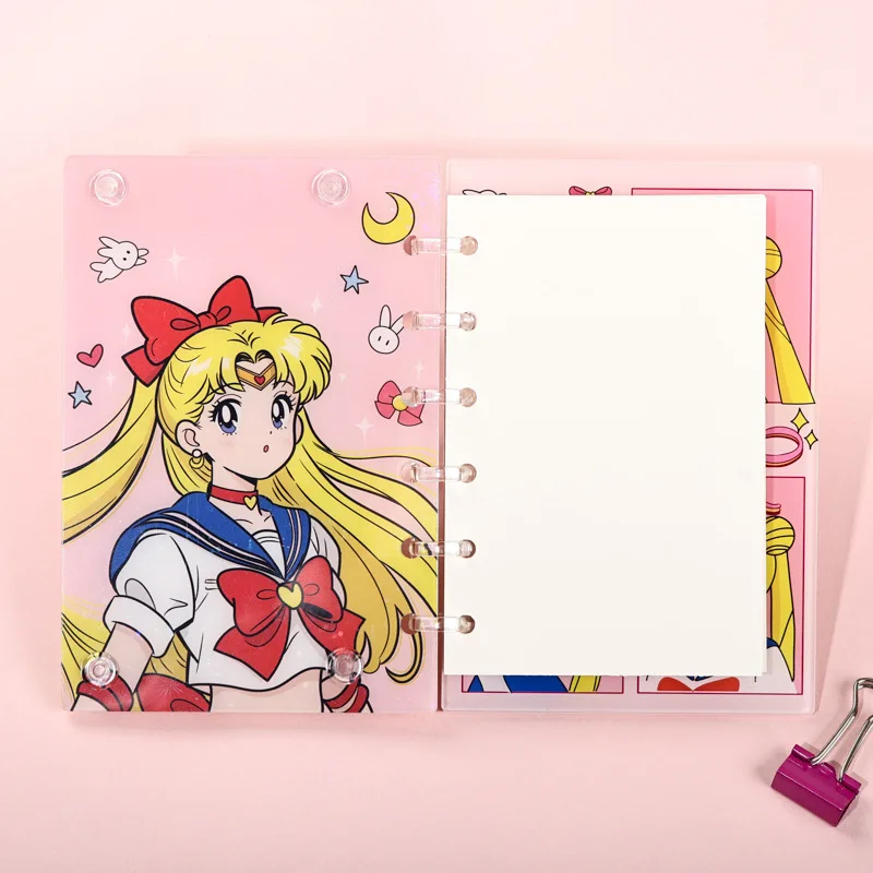 Japan Anime Image Sailor Moon A7 Acrylic Loose Leaf Shake Ben Cartoon Notebook Creativity Student Stationery Diy Notepad Gifts
