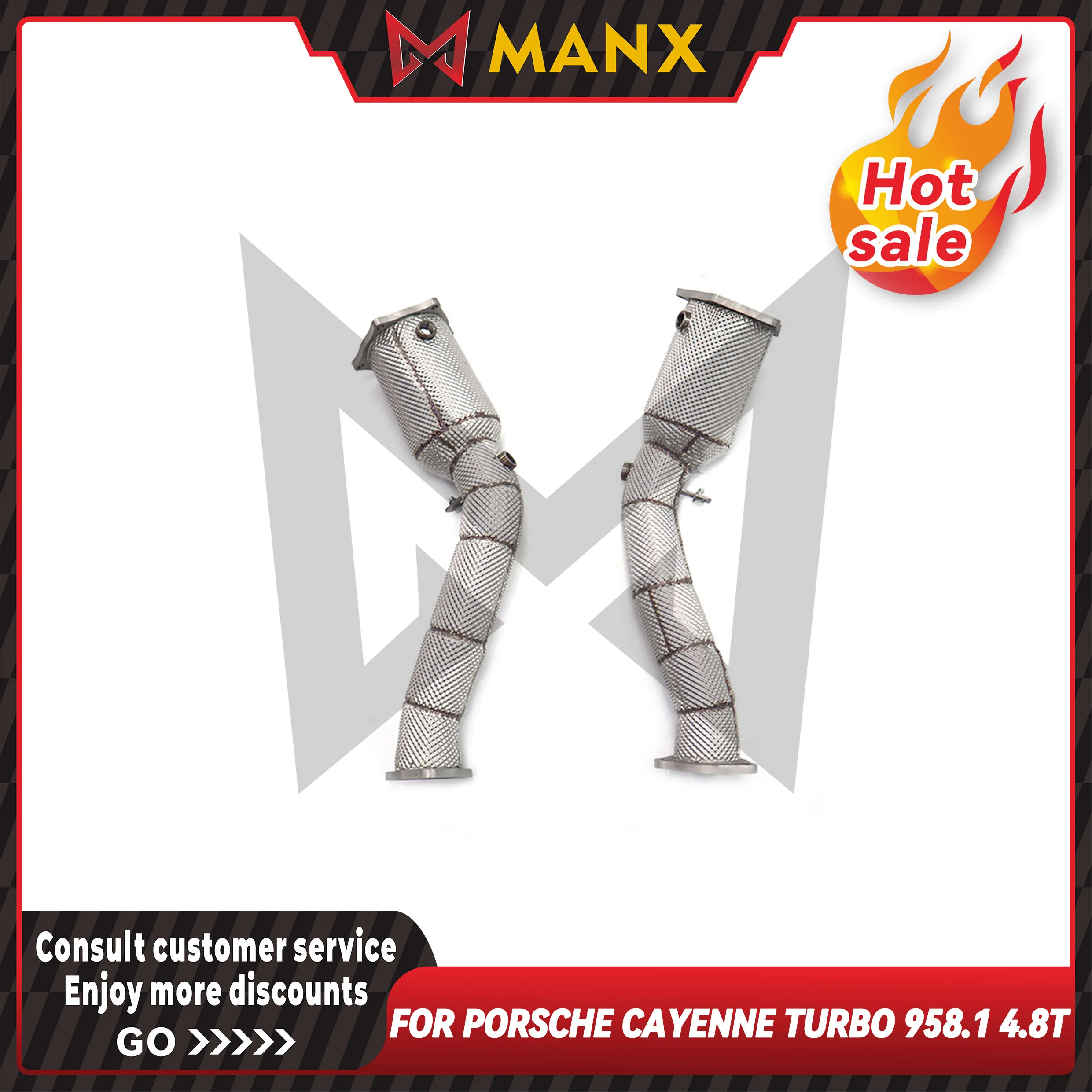 

MANX Exhaust for Porsche Cayenne Turbo 958.1 4.8T downpipe High precision Long service life