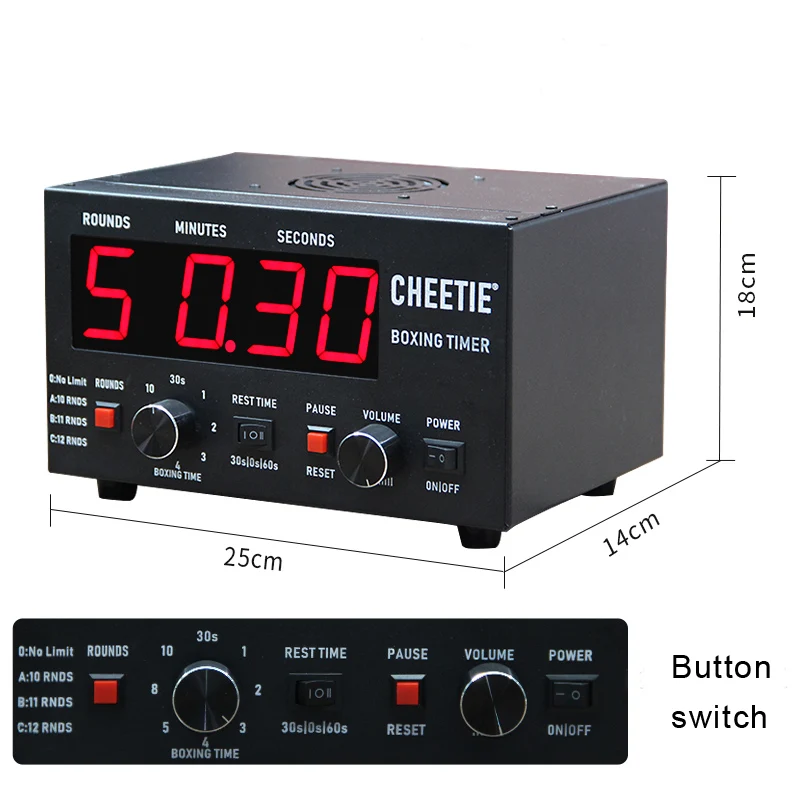CP40 Professional LED 1.8 Inch GYM Countdown Digital Boxing Cycle Repeats Interval Timer for Training Workouts
