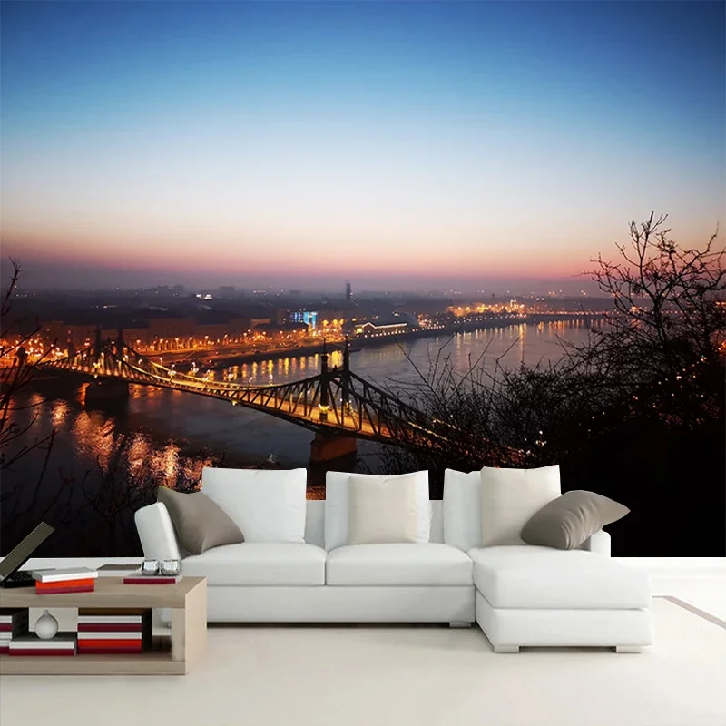 Custom 3D Photo Wallpaper Wall Cloth Beautiful City Lights Night View Mural Living Room Study Bedroom Backdrop Papel De Parede