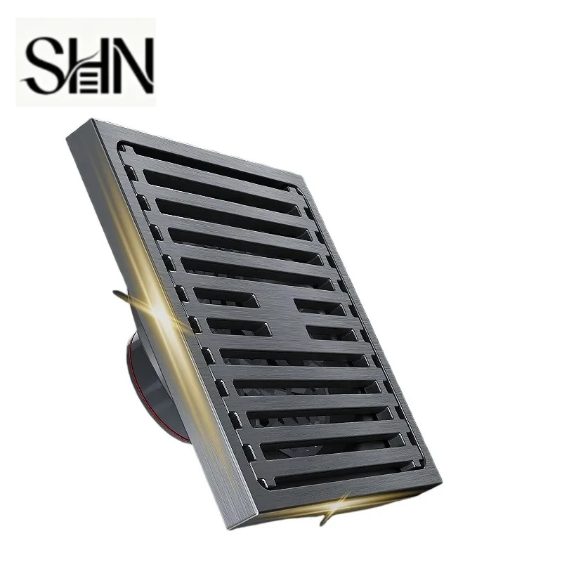 Grey Stainless Steel Floor Drain, Large Flow Anti‑Odor Insect Proof for Bathroom Shower Washing Machine Sewer