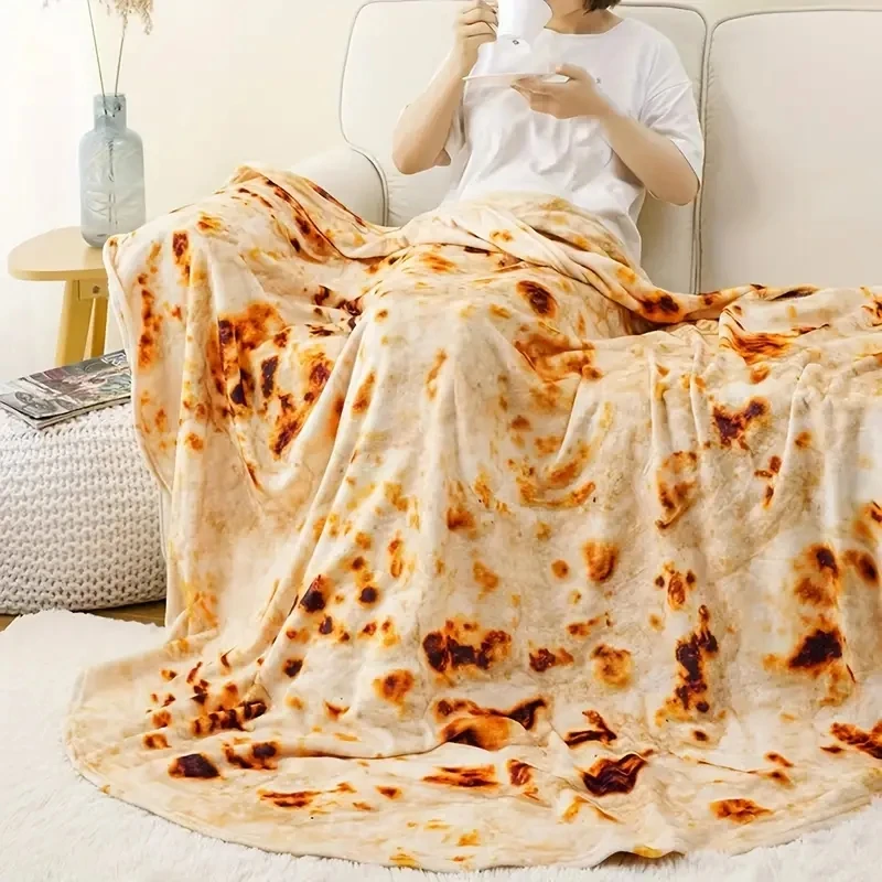 1-Piece Pizza-Patterned Flannel Blanket, Warm, Cozy, and Soft Throw Blanket for Napping, Sofas, and Beds