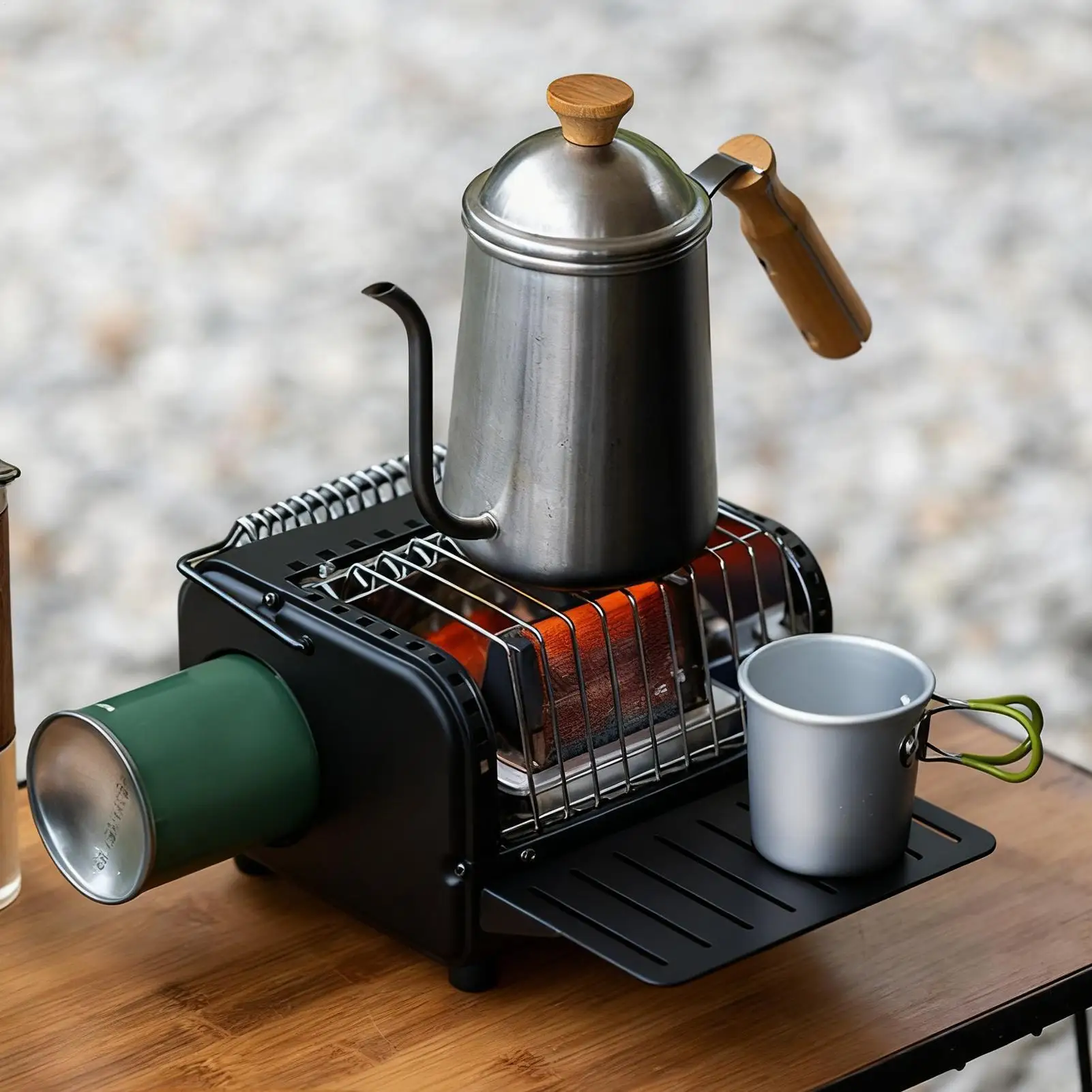 

Portable Camping Heater With Carry Bag Adjustable Compact Outdoor Stove Multi-Fuel Heater For Tent Patio Hiking Fishing Backyary