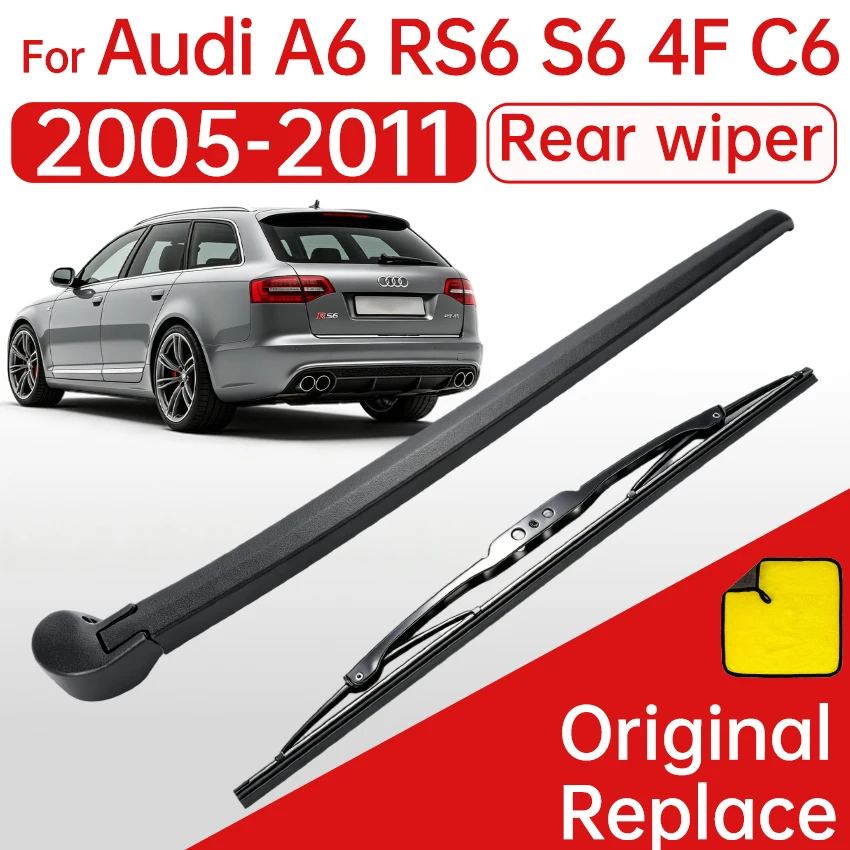 Scheibenwischer 15 Zoll Heckwischerblatt & Wischerarm-Set für Audi A6 RS6 S6 4F C6 2005 2007 2008 2009 2010 2011 Heckscheibe