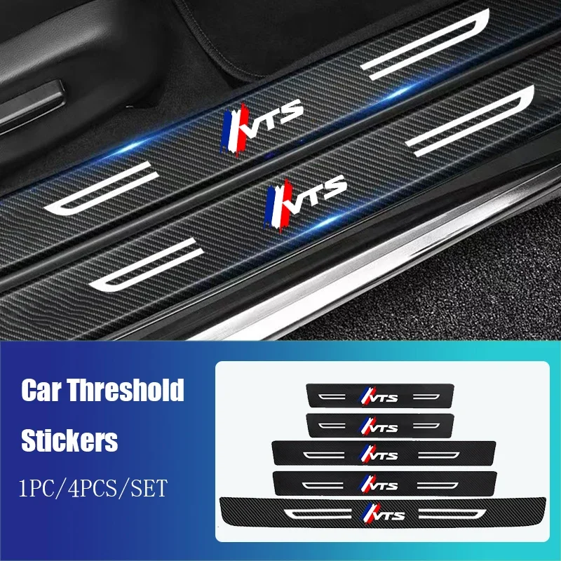 Car Guard Decals for Citroen VTS Logo Door Sill Trunk Threshold Protective Anti Dirty Strip Sticker Kick Plate WaterProof Film