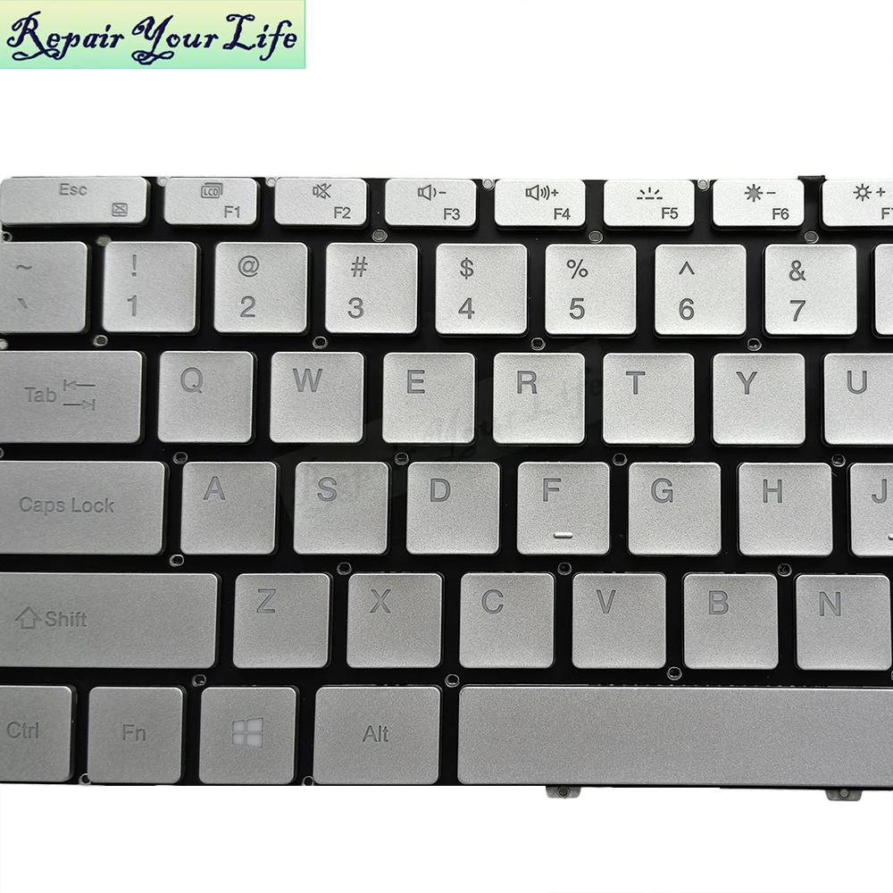 الولايات المتحدة الإنجليزية الخلفية لوحة المفاتيح ل Goldentec WINBLU WBCN12S-I3 ل EXO الذكية XQ3C دفتر Teclado الفضة MB3661007 YXT-NB93-138 #4