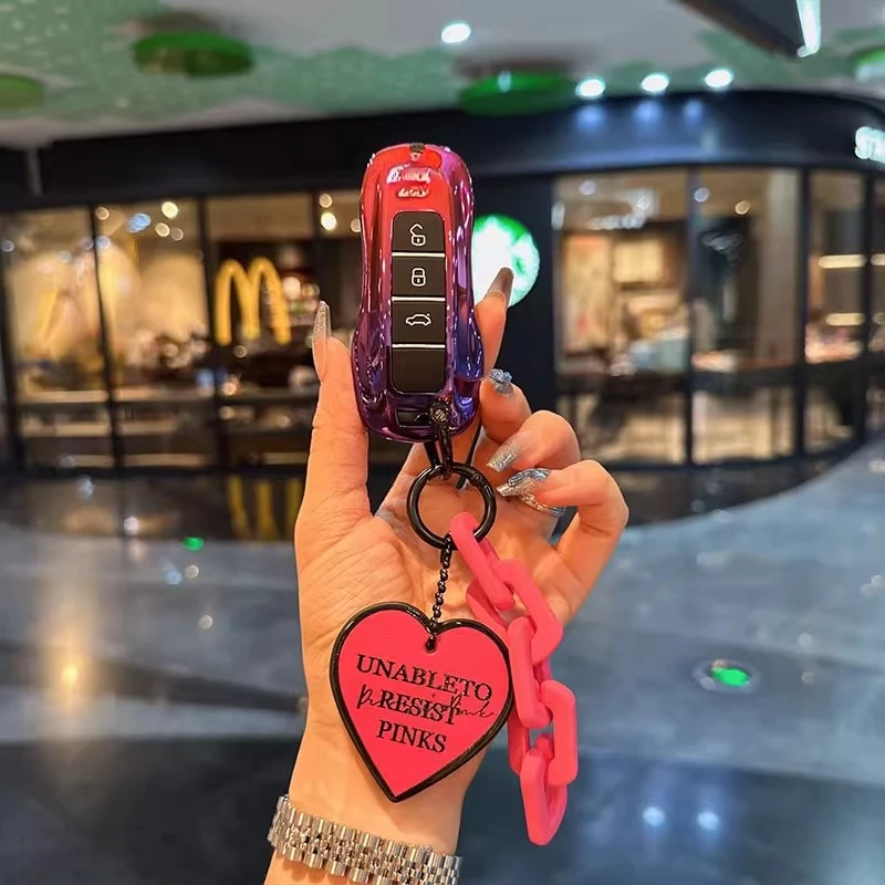 

For Porsche Cayenne key protection case Panamera Panamera 911 buckle Macan bag Taycan metal shell female