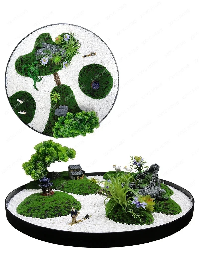 

New Chinese Style Hotel Rotating Large round Table Fake Flower Decoration Dining Table Tea Table Potted Floral Ornament