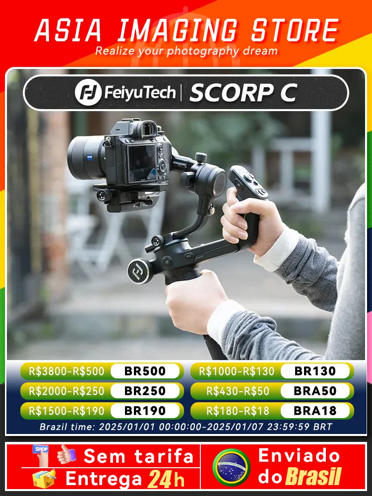 FeiyuTech SCORP C 3-Axis Handheld Gimbal DSLR Mirrorless Camera Stabilizer for Sony ZVE10 A7IV A6400 Canon R Nikon Feiyu Tech