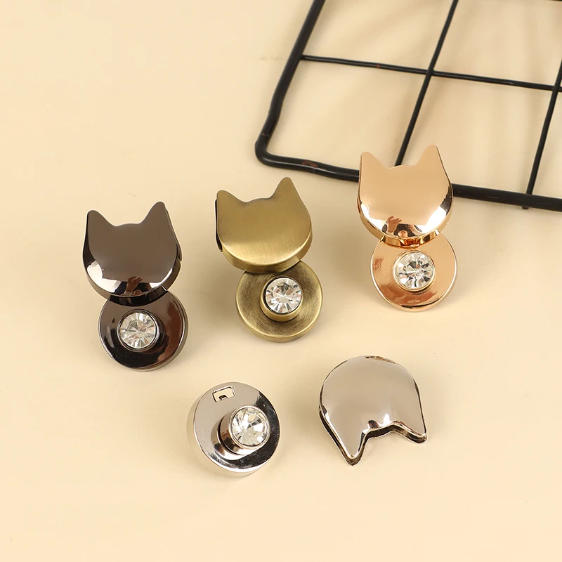 1Pc Cute Zinc Alloy Cat Shape Turn Lock Bag Twist Lock Closure Clasp DIY Leather Craft Handbag Shoulder Bag Purse Hardware