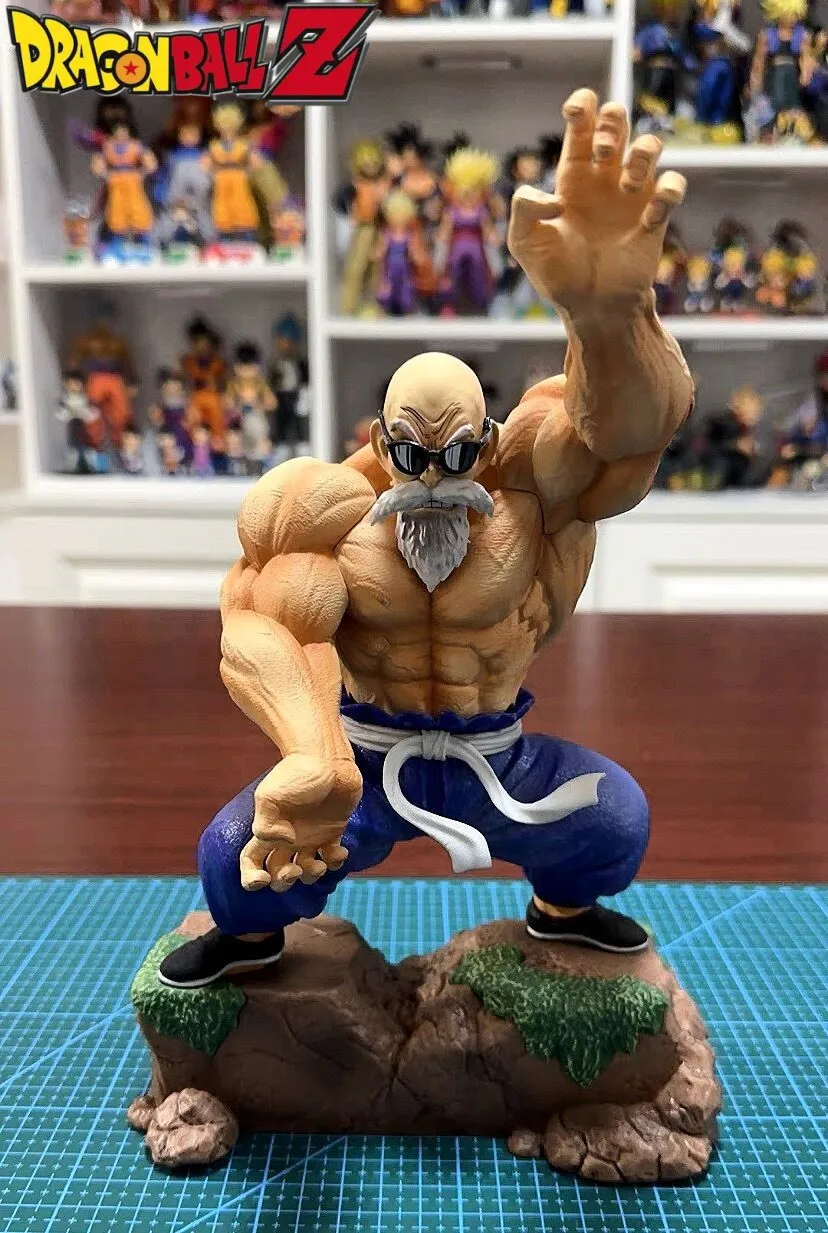 25cm Dragon Ball Anime Figure Gk Muscle Strengthening Master Roshi Pvc Action Figurine Hoom Decoration Model Toys Children Gifts