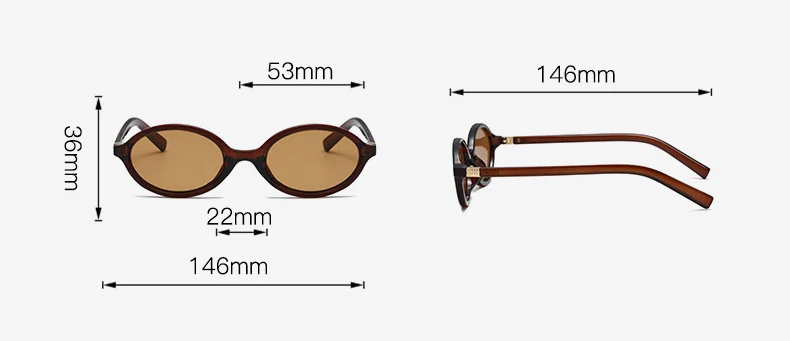 Niedliche ovale Sonnenbrille für Damen, trendige Sonnenbrille mit kleinem Rahmen, klassische Farbtöne, Luxus-Markendesign, Hipster, sexy Brillen – Detail 3