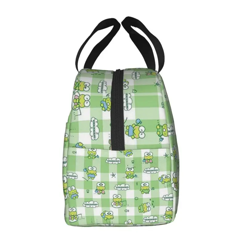 Custom Series Keroppi Insulated Lunch Bag for Women Leakproof Cooler Thermal Lunch Tote Beach Camping Travel