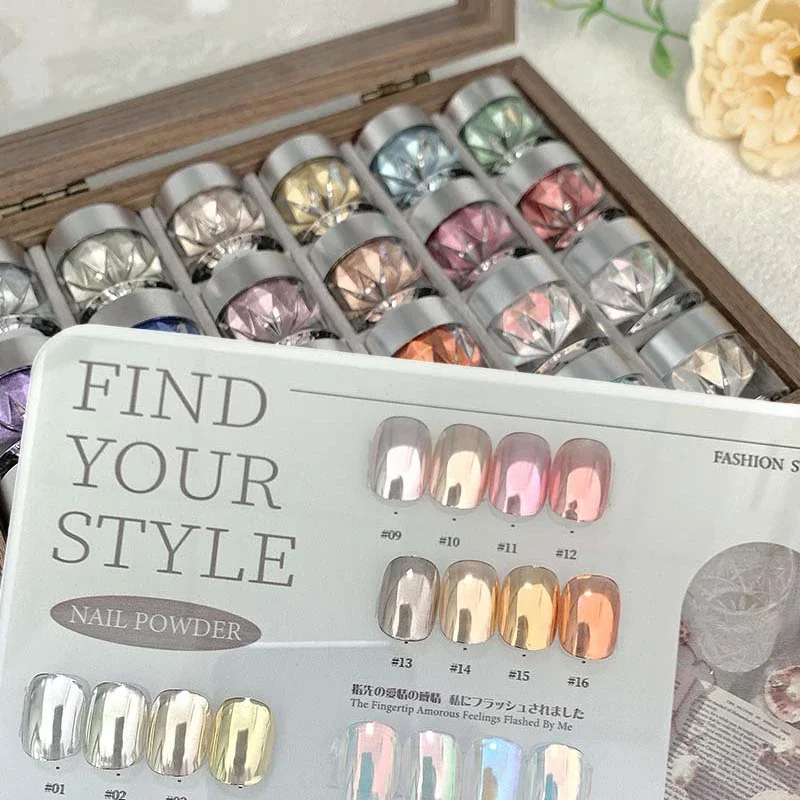 

1Set Moonlight Nail Glitter Magic Powder Decoration For Nails Manicure Chrome Powder Mirror Shell Nails Tip Art Supplies Pigment