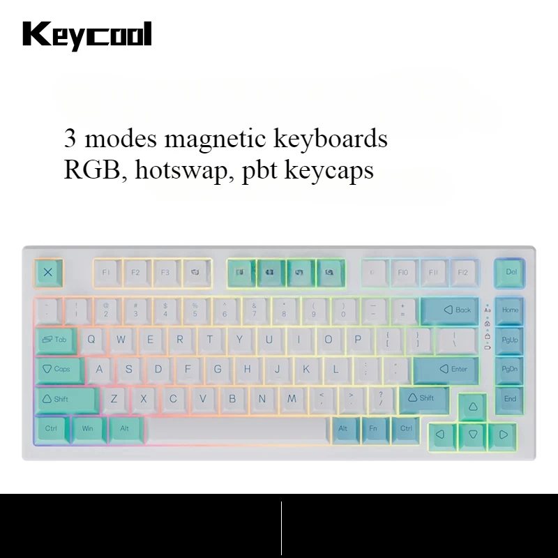 

Keycool Y75 Переключатель Холла Клавиатура Магнитные клавиатуры 3 режима RGB с возможностью горячей замены RT 8000 Гц Игры