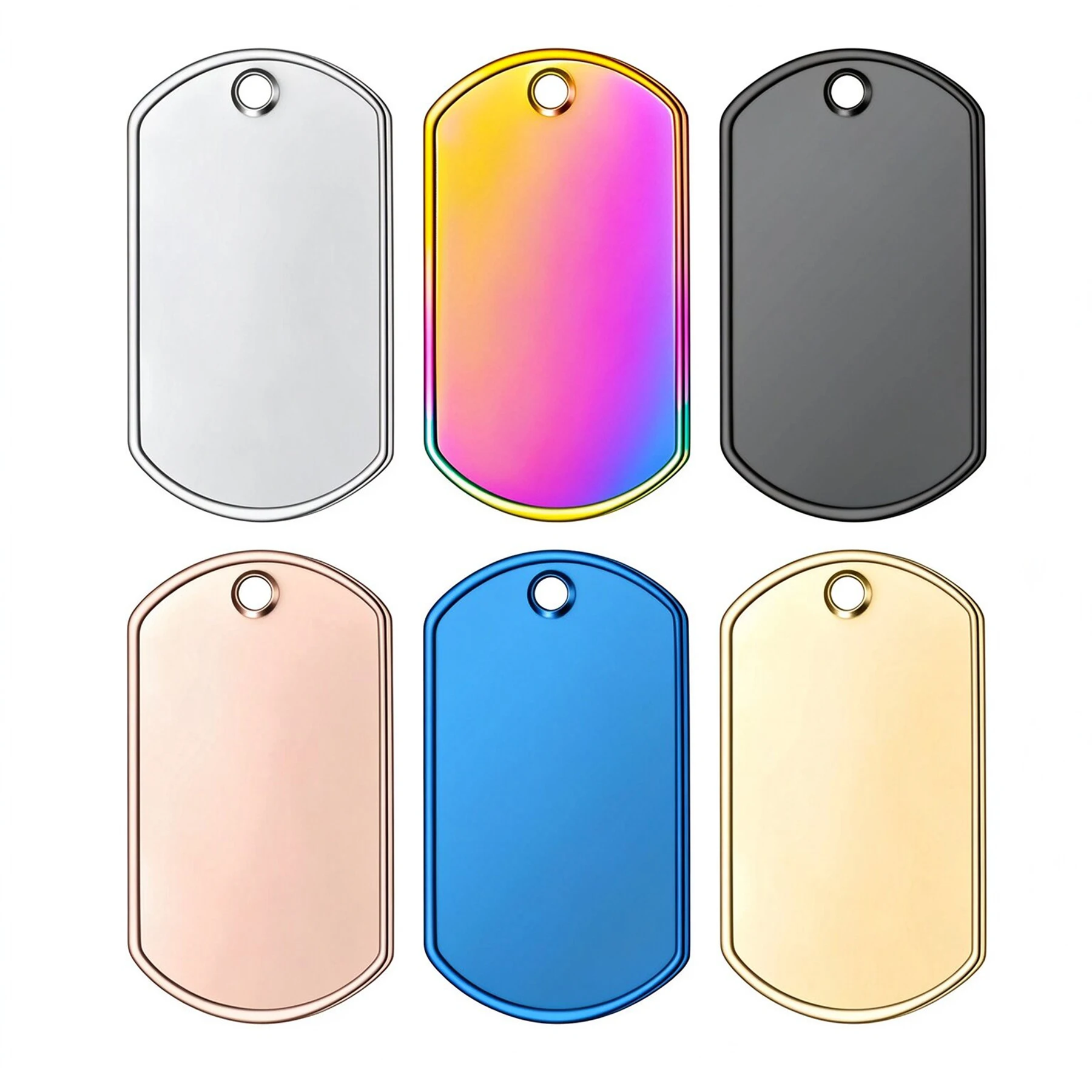 10Pcs/lot Stainless Steel Military Identity Tag Dog ID Tags For Men Pendant Men Tags Necklace Personality Necklace Wholesale