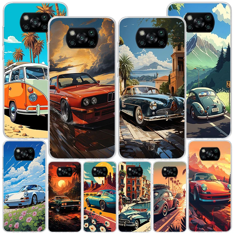 Classic Vintage Old Retro Car Phnoe Case for Xiaomi Poco X5 Pro X4 Gt X3 Nfc M5S M4 M3 M2 F3 F2 F1 Mi Note 10 Lite A2 A3 Unique