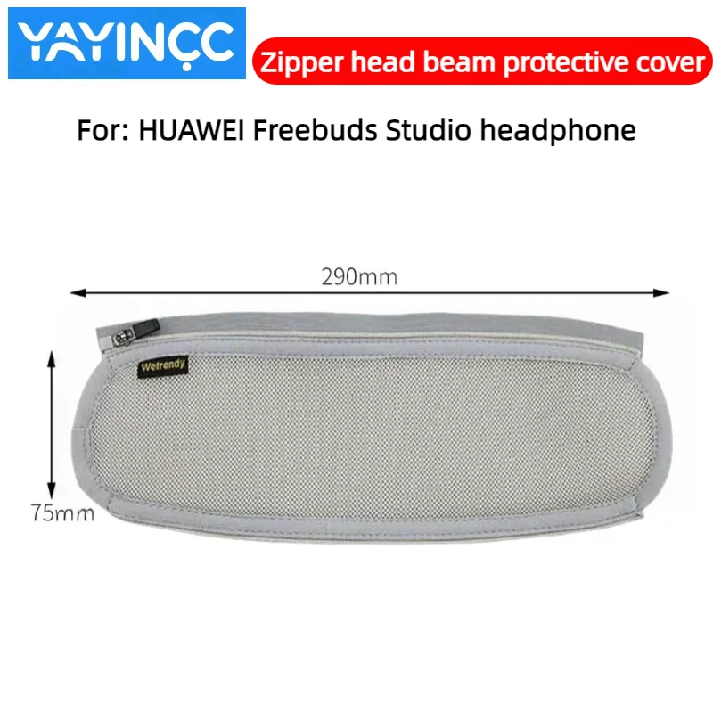 YAYINCC Ersatz-Ohrpolster aus Proteinleder + Kopfbandabdeckung mit Reißverschluss für Huawei FreeBuds Studio Kopfhörer Reparaturteile – Detail 2