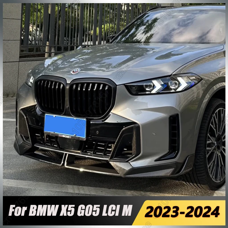 

Для BMW X5 G05 LCI M Sport 2023-2024 + 4 шт. Черный Автомобильный передний бампер, спойлер, нижний сплиттер, защитная крышка, аксессуары